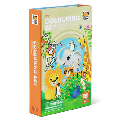 Tiger Tribe Colouring Set – Zoo – full kit with markers and stickers – the outdoor kid.