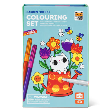 Tiger Tribe Colour Change Colouring Set – Garden Friends – full kit with markers – the outdoor kid.