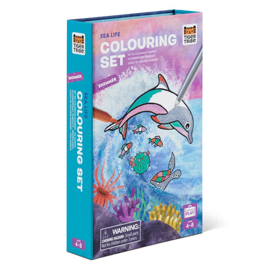 Tiger Tribe Shimmer Colouring Set – Sea Life – portable mess-free colouring for kids – the outdoor kid.
