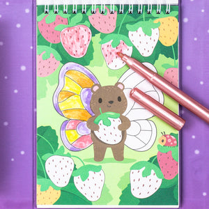 Tiger Tribe Shimmer Colouring Set – Little Fairy Land – magical creature illustrations close-up – the outdoor kid.