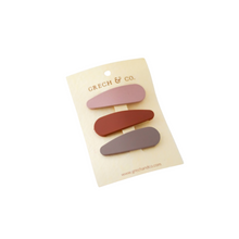 Load image into Gallery viewer, Matte Snap Clips Set – Stone, Shell &amp; Rust
