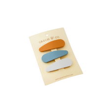 Load image into Gallery viewer, Matte Snap Clips Set – Golden, Light Blue &amp; Buff
