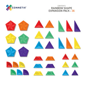 Connetix 36 Piece Rainbow Shape Expansion Pack 