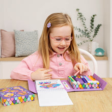 Load image into Gallery viewer, Tiger Tribe Colour by Numbers – Mermaids &amp; Friends – lifestyle shot of child colouring – the outdoor kid.
