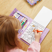 Load image into Gallery viewer, Tiger Tribe Colour by Numbers – Mermaids &amp; Friends – lifestyle shot of child colouring – the outdoor kid.
