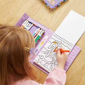 Tiger Tribe Colour by Numbers – Mermaids & Friends – lifestyle shot of child colouring – the outdoor kid.