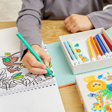 Load image into Gallery viewer, Tiger Tribe Colouring Set – Zoo – portable mess-free colouring for kids – the outdoor kid.
