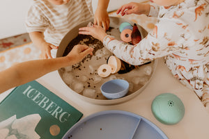 Sensory Tray Play - Soft Blue