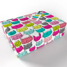 Load image into Gallery viewer, Children’s Cat Faces Gift Wrap + Tag
