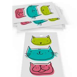 Children’s Cat Faces Gift Wrap + Tag