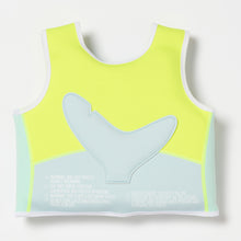 Load image into Gallery viewer, Swim Vest 2-3 Salty the Shark Aqua Neon Yellow

