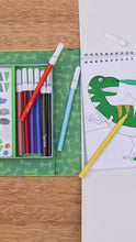 Load and play video in Gallery viewer, Dinosaur Colouring Set – in use
