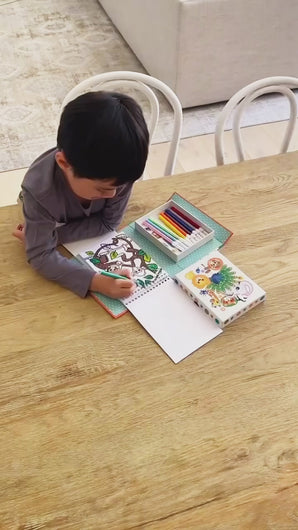 Tiger Tribe Colouring Set – Zoo – video of child colouring – the outdoor kid.
