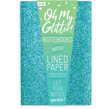 Load image into Gallery viewer, Oh My Glitter! Notebooks - Set of 3 - Aquamarine &amp; Sapphire
