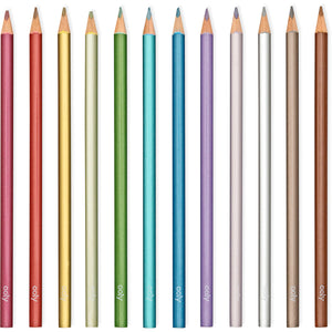 Modern Metallic Colored Pencils - Set of 12
