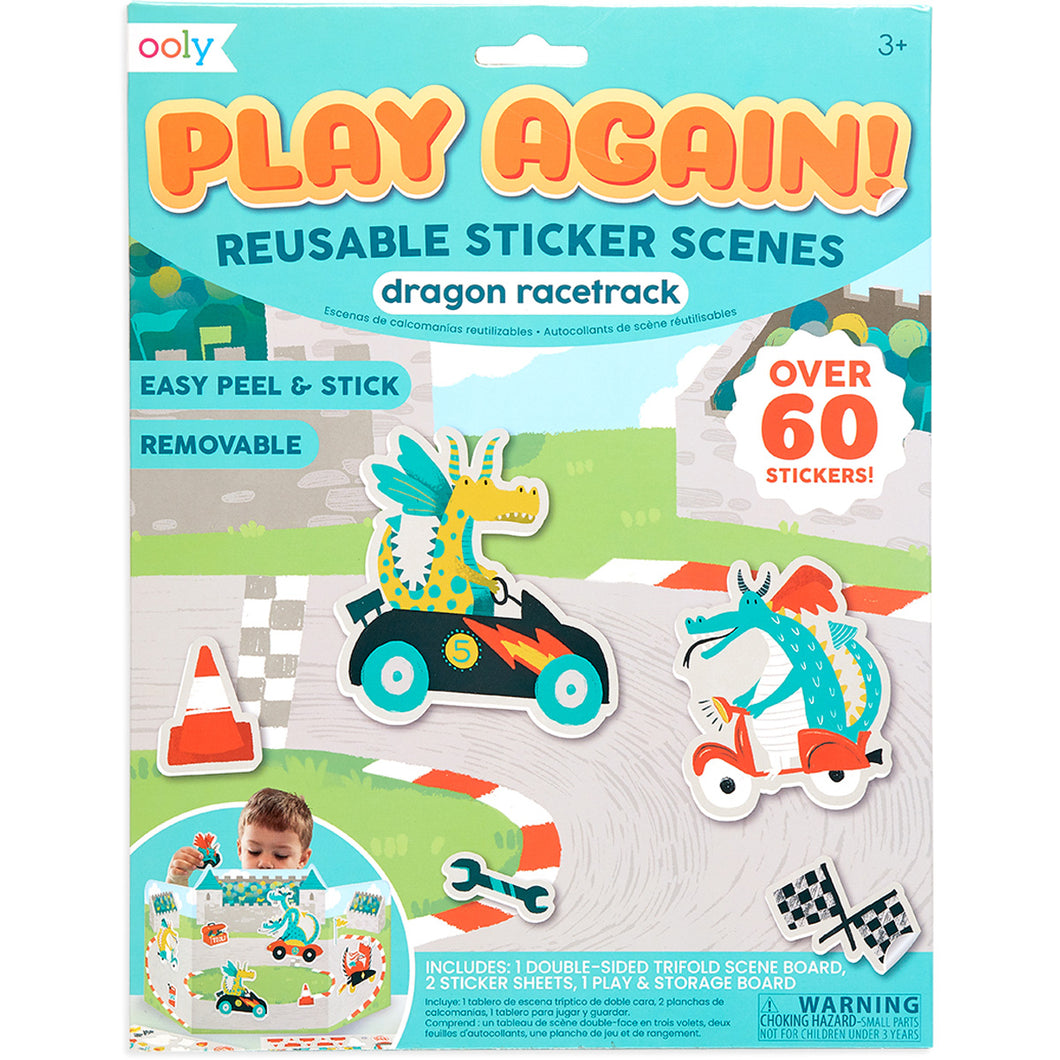 Play Again Reusable Sticker Scene | Dragon Racetrack