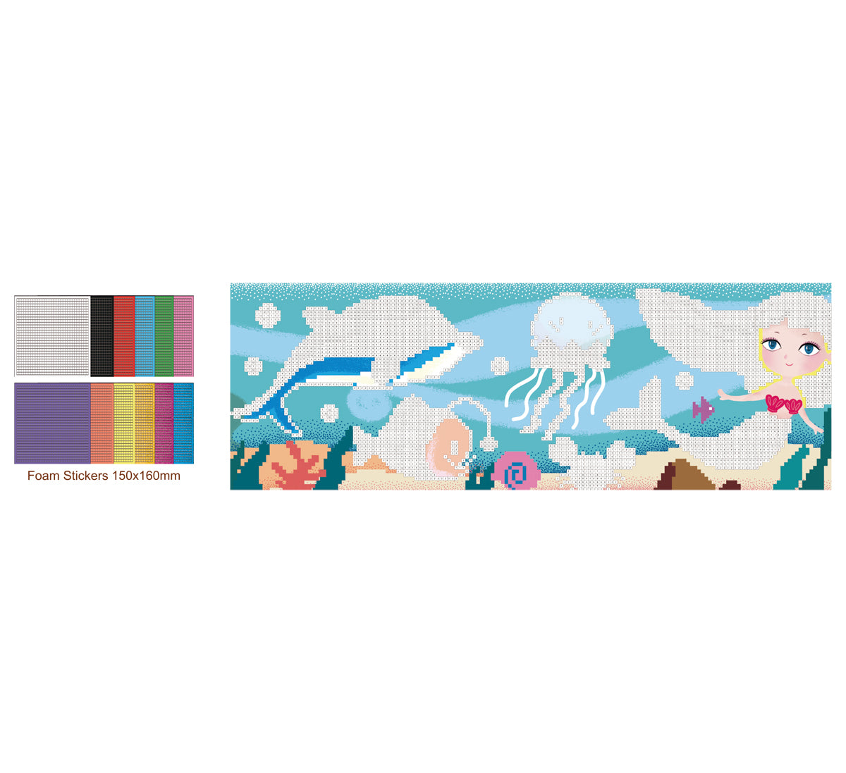 Avenir CH191598 Pixelation Art Space: Poster Gigante Da Colorare Con Adesivi Numerati, Tema Spaziale Per Bambini 7+