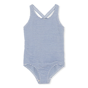 Crepe Basic Swimsuit - Fine Stripe