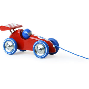 Pull Along Drag Racing Car | Red & Blue