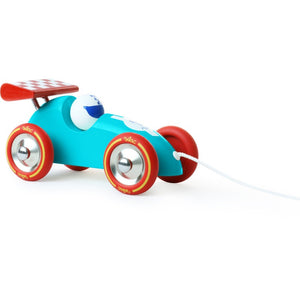 Pull Along Drag Racing Car | Turquoise & Red